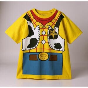 Toy Story Woody Costume T-Shirt XXL Yellow Sheriff Vest Graphic Tee